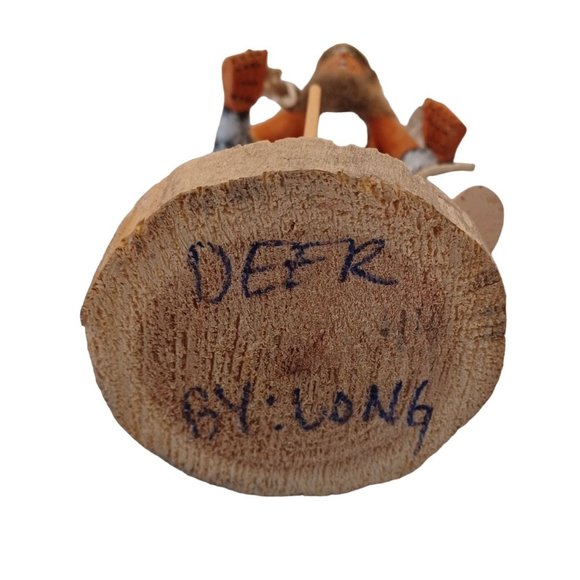 1990's Hopi Wolf Kachina Doll Handmade Wood 10" Signed Detail Native Am Vintage - Picture 8 of 8